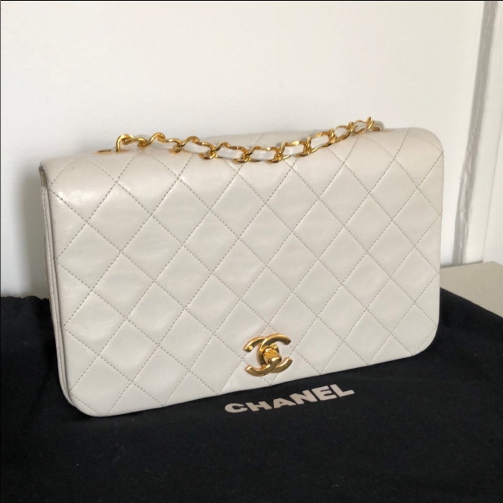Vintage White and Gold Chanel Bag